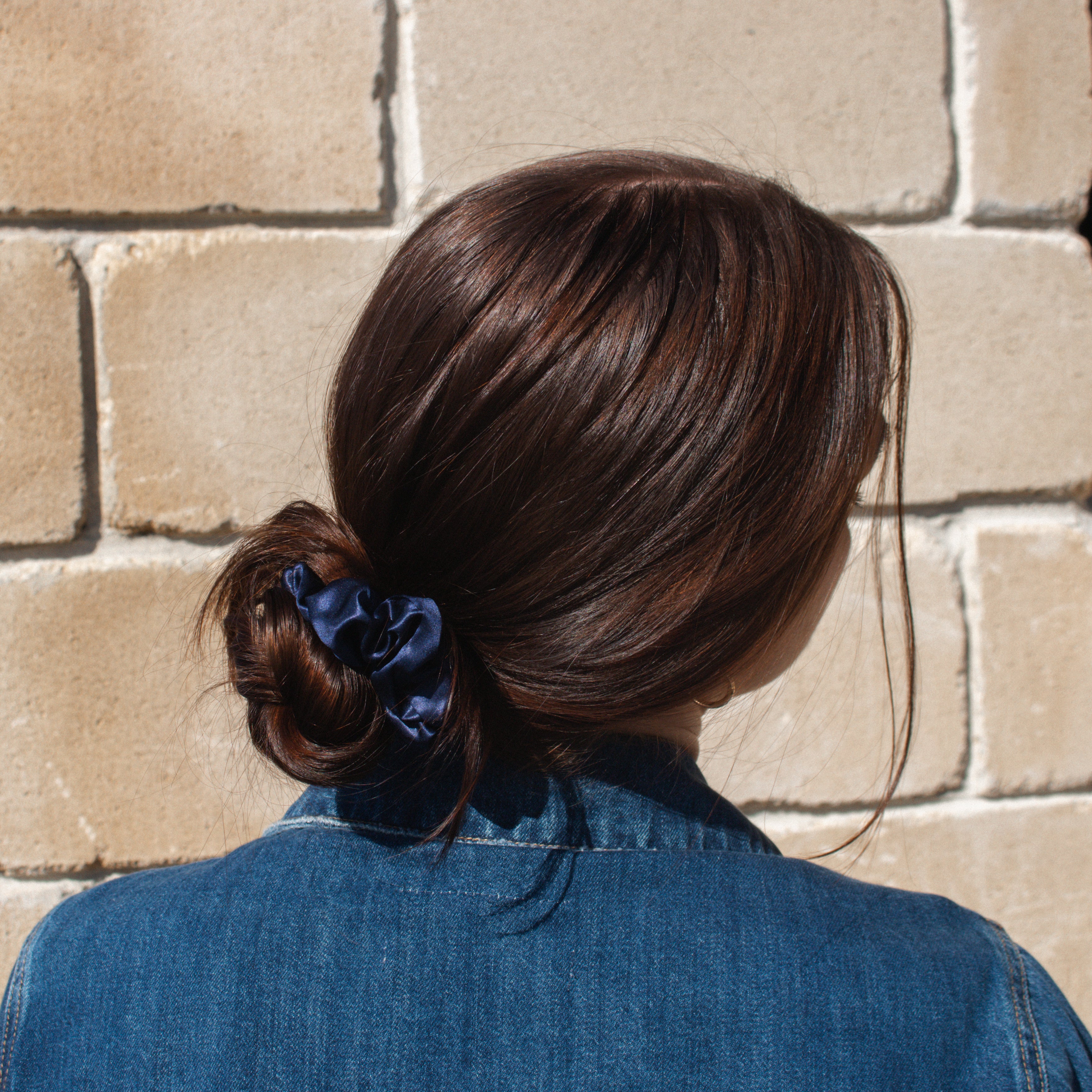 Silk Scrunchie - Navy