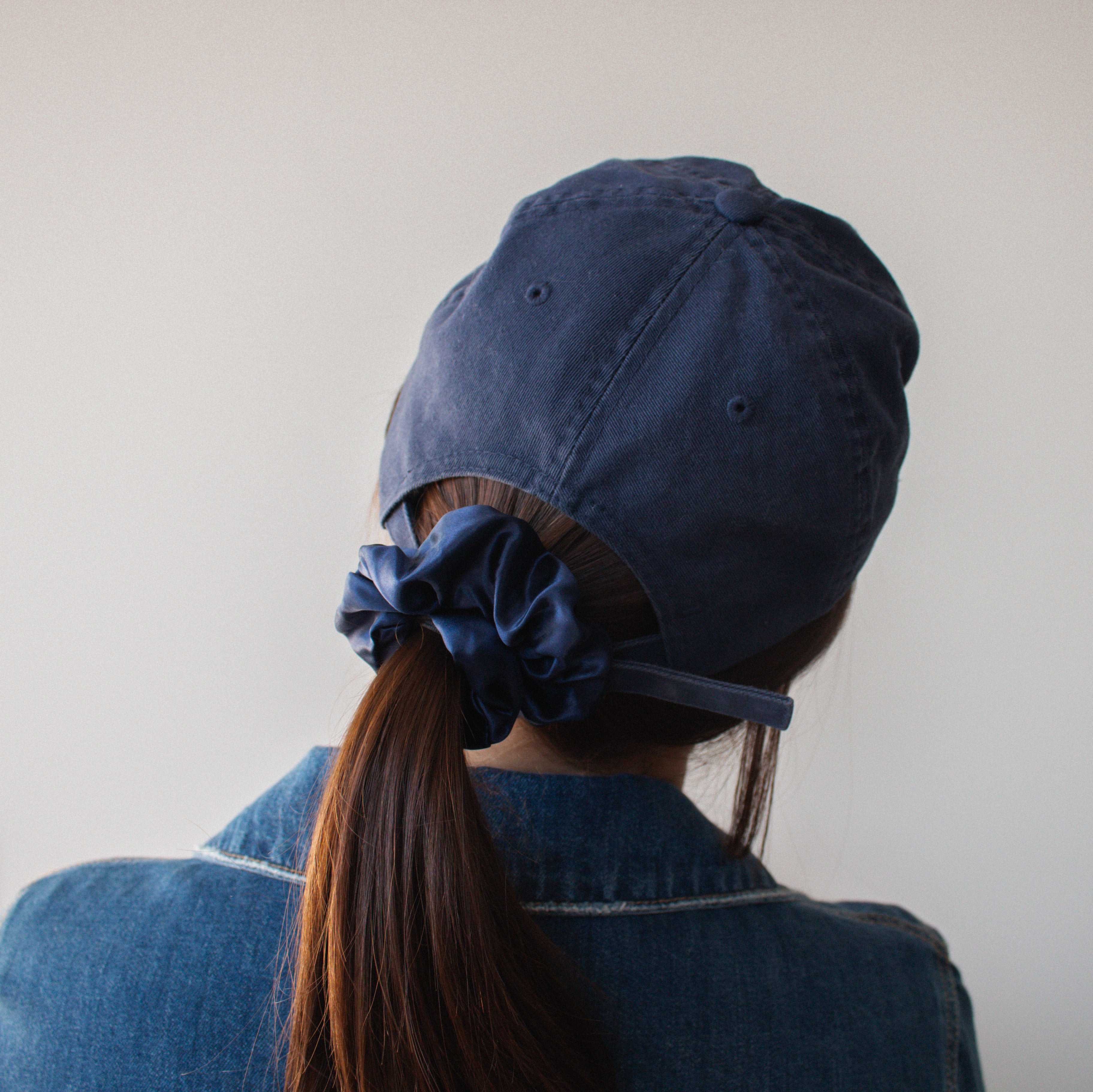 Silk Scrunchie - Navy