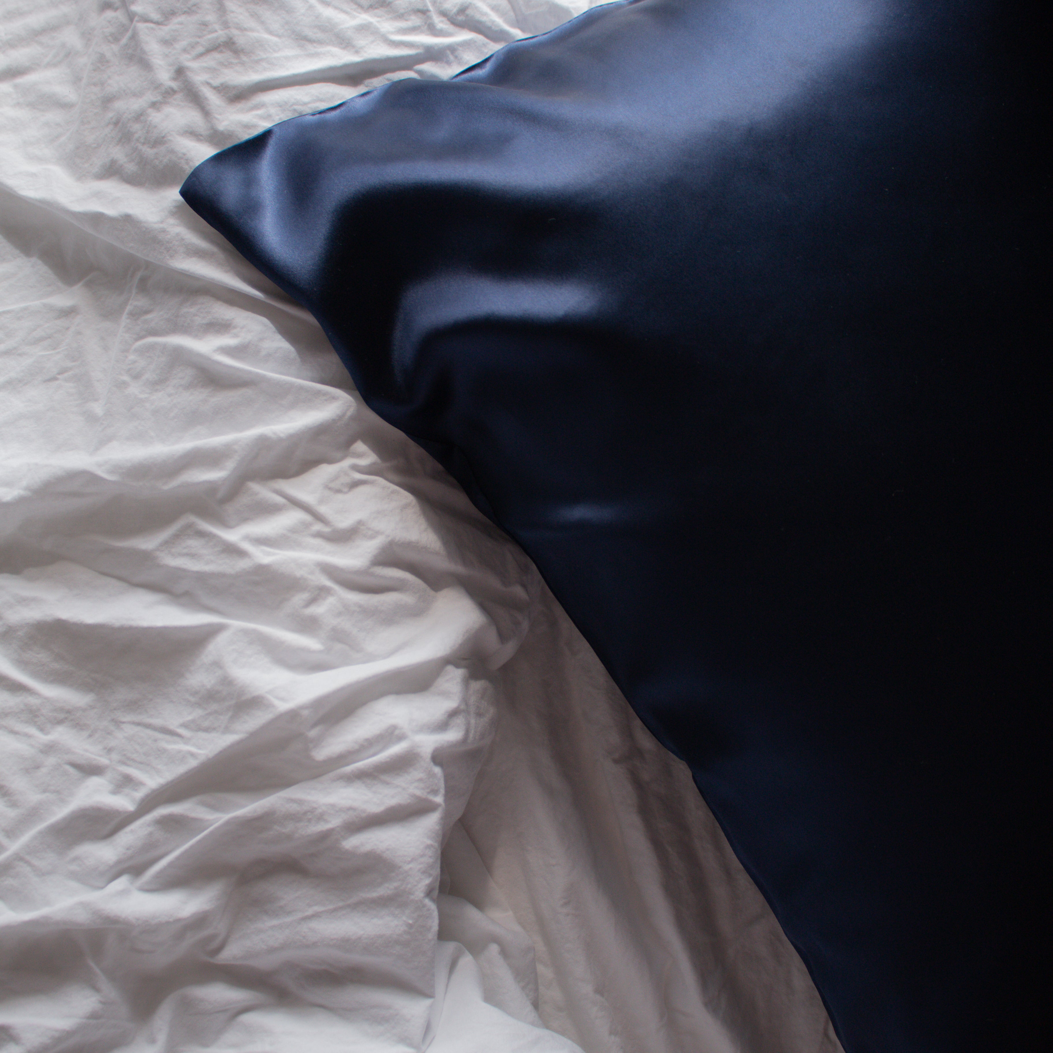 100% Mulberry Silk Pillowcase - Navy